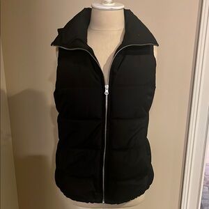 Black Puffer Vest with Zipper